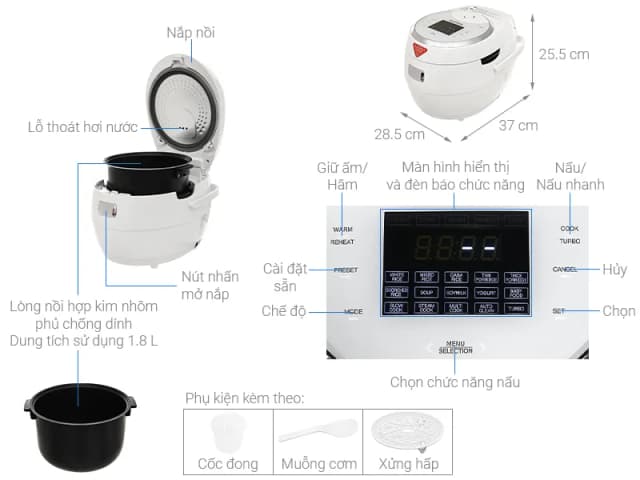 So sánh giá Nồi cơm điện tử Cuckoo 1.8 lít CR-1020F rẻ nhất? - Ảnh 6