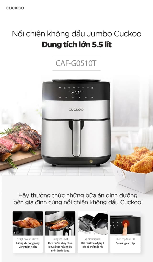 So sánh giá Nồi chiên không dầu Cuckoo 5.5 lít CAF-G0510T rẻ nhất? - Ảnh 11