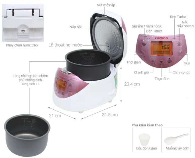 So sánh giá Nồi cơm điện tử Cuckoo 1 lít CR- 0631F rẻ nhất? - Ảnh 9