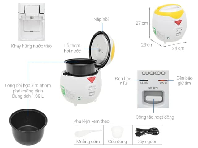 So sánh giá Nồi cơm nắp gài Cuckoo 1.08 lít CR-0671 rẻ nhất? - Ảnh 6