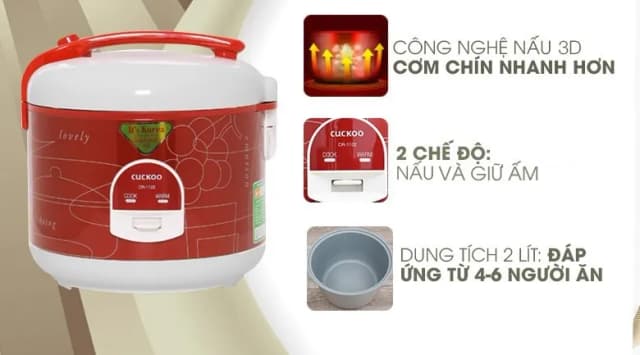 So sánh giá Nồi cơm nắp gài Cuckoo 2 lít CR-1122 rẻ nhất? - Ảnh 6
