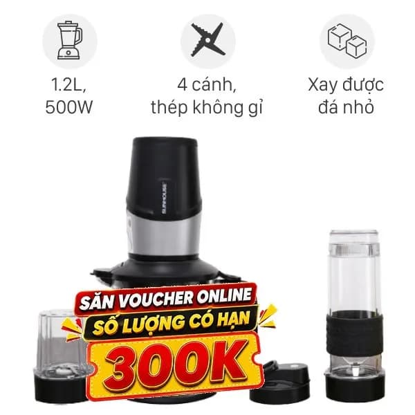 Máy xay sinh tố đa năng Sunhouse SHD5340 đen - Ảnh 16