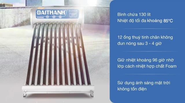 So sánh giá Máy nước nóng năng lượng mặt trời Đại Thành 130 lít Classic 58-12 rẻ nhất? - Ảnh 5