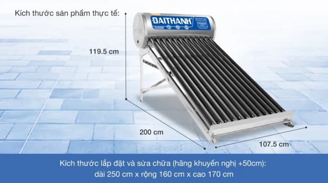 So sánh giá Máy nước nóng năng lượng mặt trời Đại Thành 160 lít Classic 58-15 rẻ nhất? - Ảnh 3