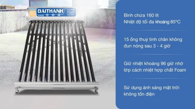 So sánh giá Máy nước nóng năng lượng mặt trời Đại Thành 160 lít Classic 58-15 rẻ nhất? - Ảnh 7