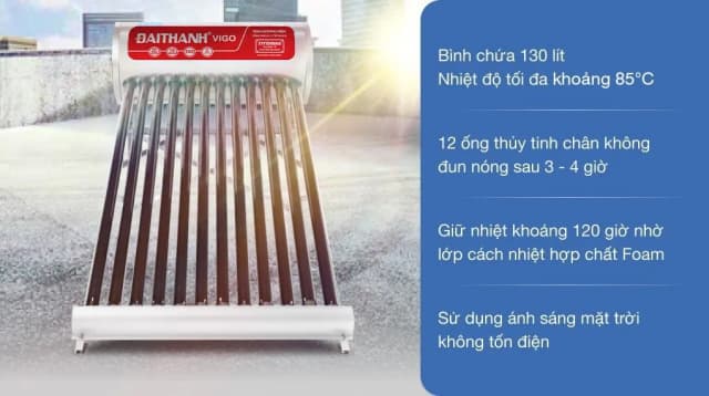 So sánh giá Máy nước nóng năng lượng mặt trời Đại Thành 130 lít Vigo 58-12 rẻ nhất? - Ảnh 3