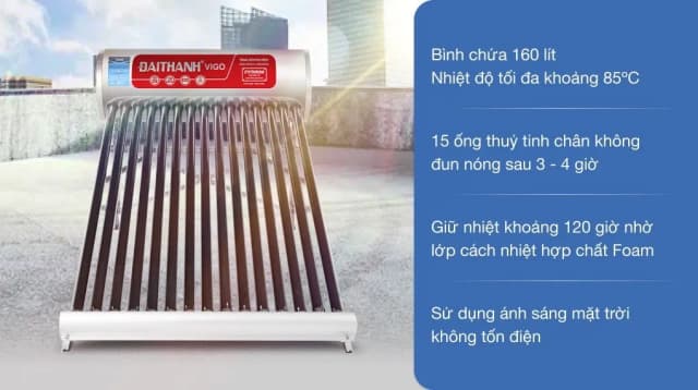 So sánh giá Máy nước nóng năng lượng mặt trời Đại Thành 160 lít Vigo 58-15 rẻ nhất? - Ảnh 3