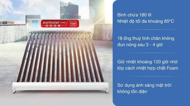 So sánh giá Máy nước nóng năng lượng mặt trời Đại Thành 180 lít Vigo 58-18 rẻ nhất? - Ảnh 2