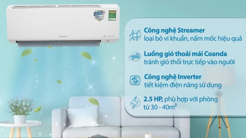 Máy lạnh Daikin Inverter 2.5 HP FTKF60XVMV - Giá rẻ nhất hôm nay - Ảnh 4