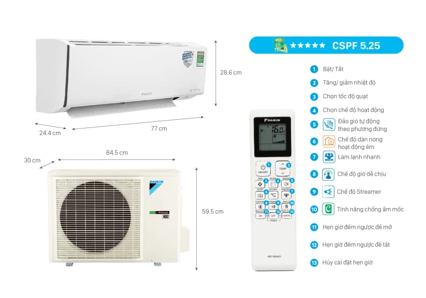 Máy lạnh Daikin Inverter 2.5 HP FTKF60XVMV - Giá rẻ nhất hôm nay - Ảnh 8