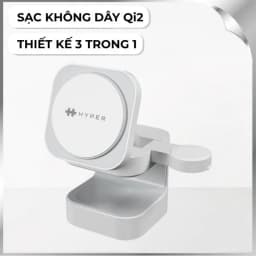 Đế sạc nhanh không dây 3 in 1 Qi2 15W Hyperjuice HJ3320WHGL - Giá rẻ nhất hôm nay - Ảnh 1