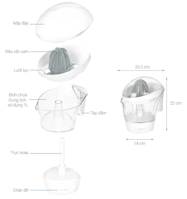 Top 1 so sánh giá Máy vắt cam Delites 40W D-8007A - Tìm sản phẩm giá rẻ nhất - Ảnh 5