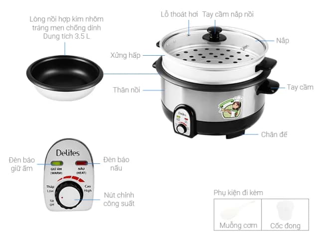 So sánh giá Nồi lẩu điện Delites CBR35-80 3.5 lít rẻ nhất? - Ảnh 4