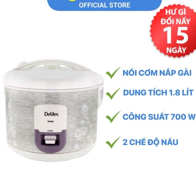 So sánh giá Nồi cơm nắp gài Delites 1.8 lít NCG1805 rẻ nhất? - Ảnh 11
