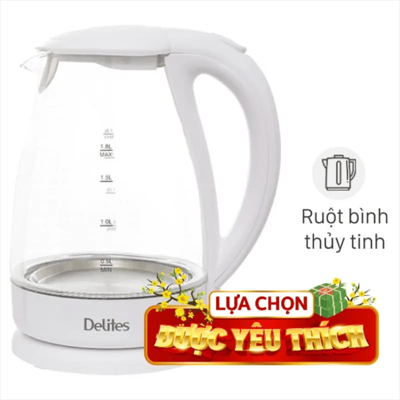 So sánh giá Bình đun siêu tốc Delites 1.8 lít ST18G02 - Tìm sản phẩm giá rẻ nhất - Ảnh 3