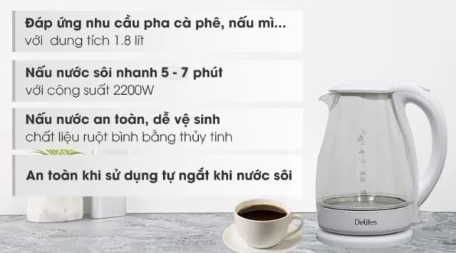 So sánh giá Bình đun siêu tốc Delites 1.8 lít ST18G02 rẻ nhất? - Ảnh 8