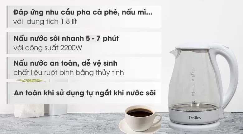 So sánh giá Bình đun siêu tốc Delites 1.8 lít ST18G02 - Tìm sản phẩm giá rẻ nhất - Ảnh 8