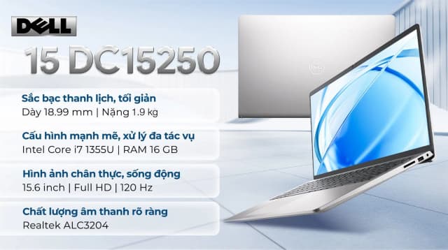 So sánh giá Laptop Dell 15 DC15250 - DC15250-i7U161W11SLU-5 (i7 1355U, 16GB, 1TB, Full HD 120Hz, OfficeH24+365, Win11) rẻ nhất? - Ảnh 4
