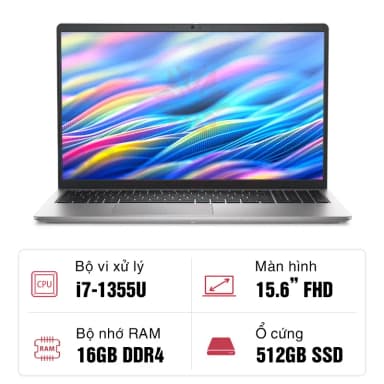 Laptop Dell 15 DC15250 - DC5I7748W1 (i7 1355U, 16GB, 512GB, Full HD 120Hz, OfficeH24+365, Win11) - 13