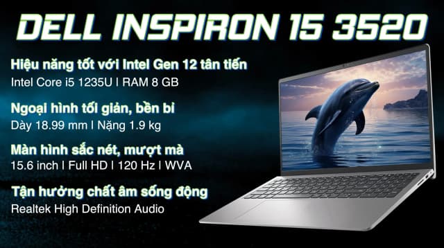 So sánh giá Laptop Dell Inspiron 15 3520 - N3520-i5U085W11SLU (i5 1235U, 8GB, 512GB, Full HD 120Hz, OfficeH24+365, Win11) rẻ nhất? - Ảnh 5