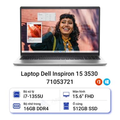 Laptop Dell Inspiron 15 3530 - 71053721 (i7 1355U, 16GB, 512GB, Full HD 120Hz, OfficeH24+365, Win11) - 18