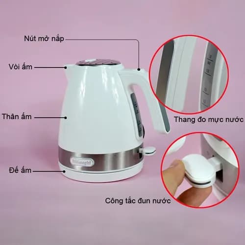 Bình đun siêu tốc Delonghi 1 lít KBLA2000.R - Giá rẻ nhất hôm nay - Ảnh 14