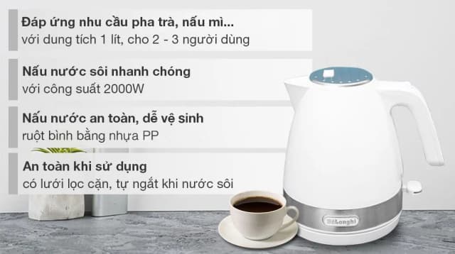 So sánh giá Bình đun siêu tốc Delonghi 1 lít KBLA2000.W rẻ nhất? - Ảnh 10