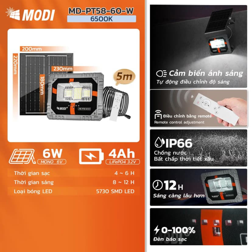 So sánh giá Đèn pha năng lượng mặt trời nhôm Modi MD-PT58-240-W - Tìm sản phẩm giá rẻ nhất - Ảnh 15