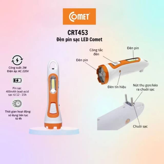 So sánh giá Đèn pin sạc đa năng Comet CRT453 rẻ nhất? - Ảnh 19