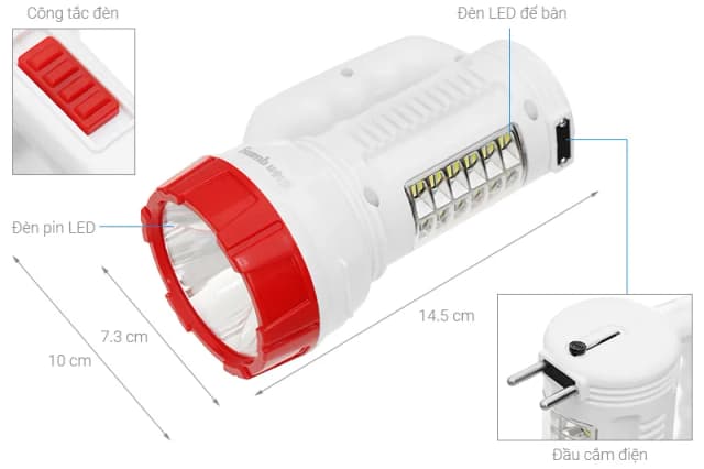 Top 1 so sánh giá Đèn pin sạc Điện Quang ĐQ PFL08 R WR - Tìm sản phẩm giá rẻ nhất - Ảnh 2