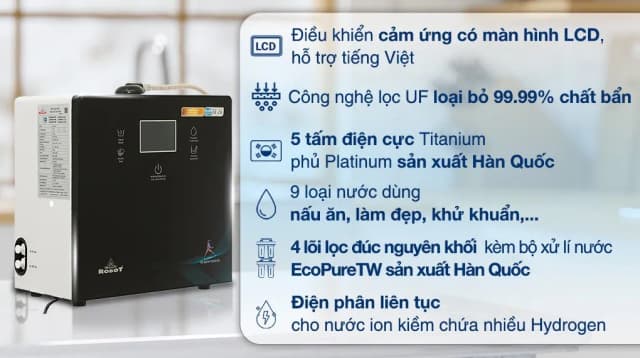 So sánh giá Máy lọc nước điện giải ion kiềm ROBOT IonPrince 59X 5 tấm điện cực rẻ nhất? - Ảnh 4