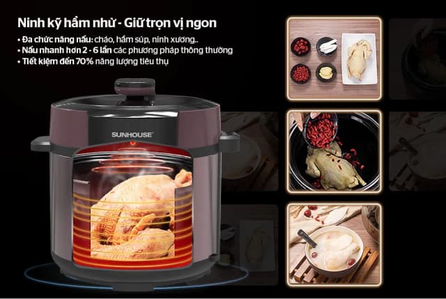So sánh giá Nồi áp suất điện Sunhouse SHD1657 6 lít rẻ nhất? - Ảnh 8