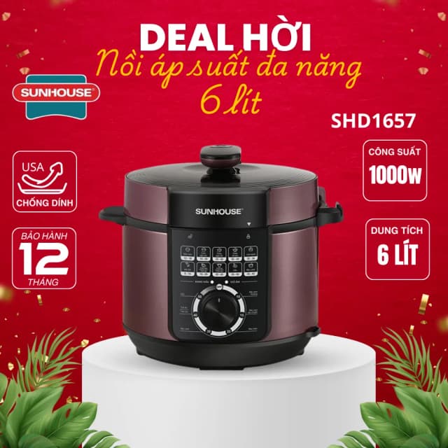 So sánh giá Nồi áp suất điện Sunhouse SHD1657 6 lít rẻ nhất? - Ảnh 10