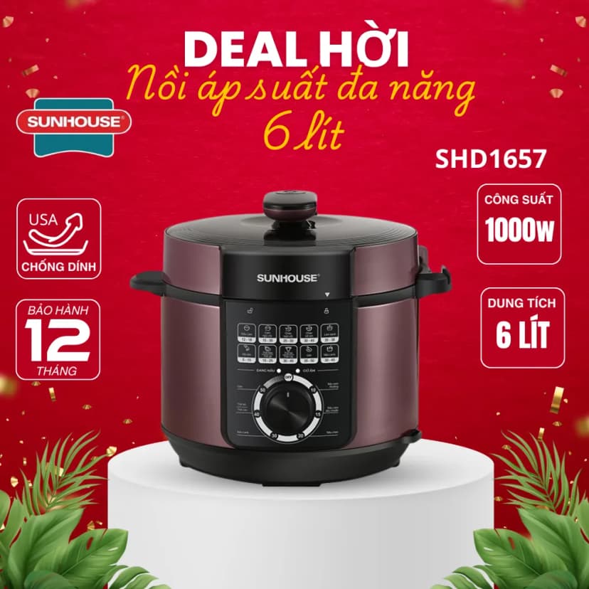 Nồi áp suất điện Sunhouse SHD1657 6 lít - Giá rẻ nhất hôm nay - Ảnh 10