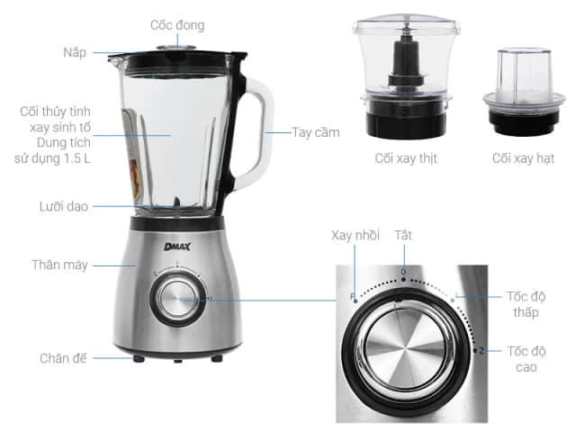 Máy xay sinh tố đa năng DMAX BL9702-GS - Ảnh 6