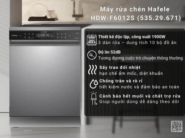 So sánh giá Máy rửa chén độc lập Hafele HDW-F6012S (535.29.671) rẻ nhất? - Ảnh 8