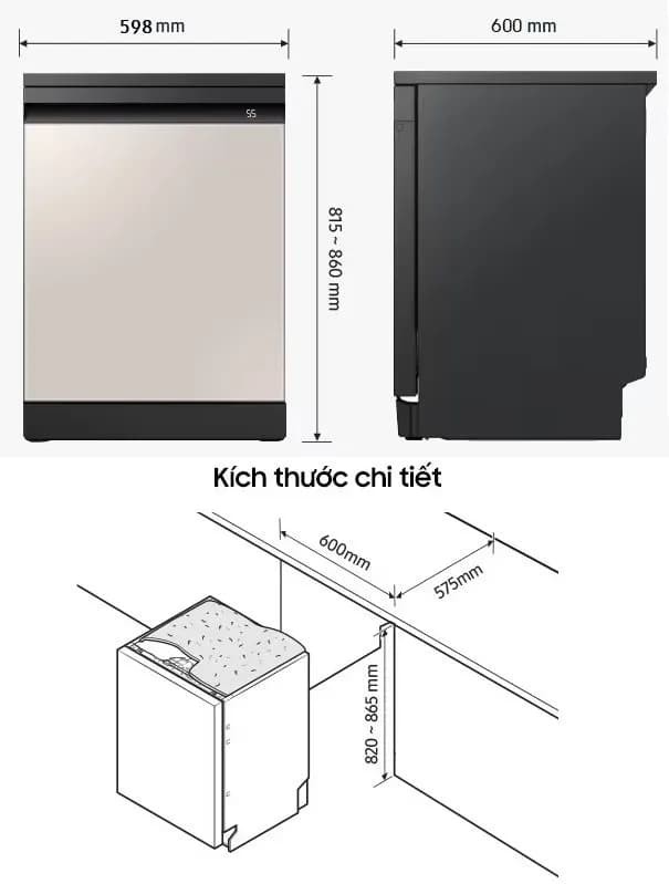 So sánh giá Máy rửa chén độc lập Samsung Bespoke DW60CB750FAPSV rẻ nhất? - Ảnh 7