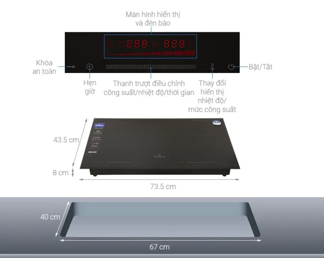 So sánh giá Bếp từ đôi âm BlueStone ICB-6917 3400W rẻ nhất? - Ảnh 3