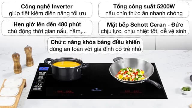 So sánh giá Bếp từ đôi âm BlueStone ICB-6948 5200W rẻ nhất? - Ảnh 12