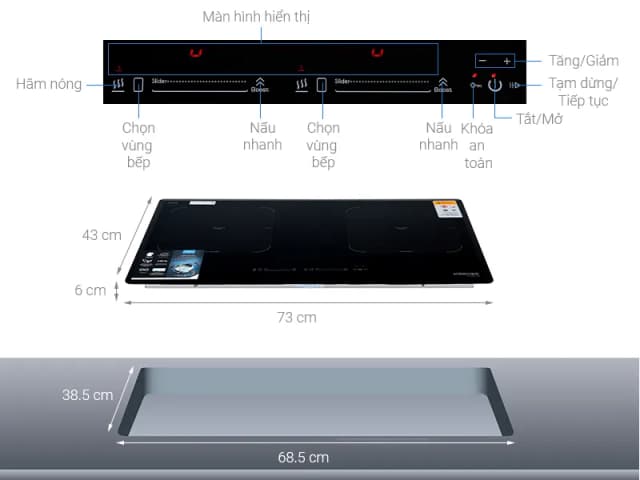 Top 1 so sánh giá Bếp từ đôi lấp âm Kocher DI-881GE - Tìm sản phẩm giá rẻ nhất - Ảnh 12