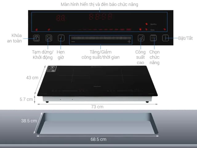 So sánh giá Bếp từ đôi âm Nagakawa NK2C30M 4000W rẻ nhất? - Ảnh 11