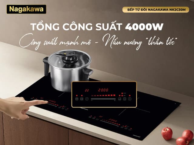 So sánh giá Bếp từ đôi âm Nagakawa NK2C30M 4000W rẻ nhất? - Ảnh 4
