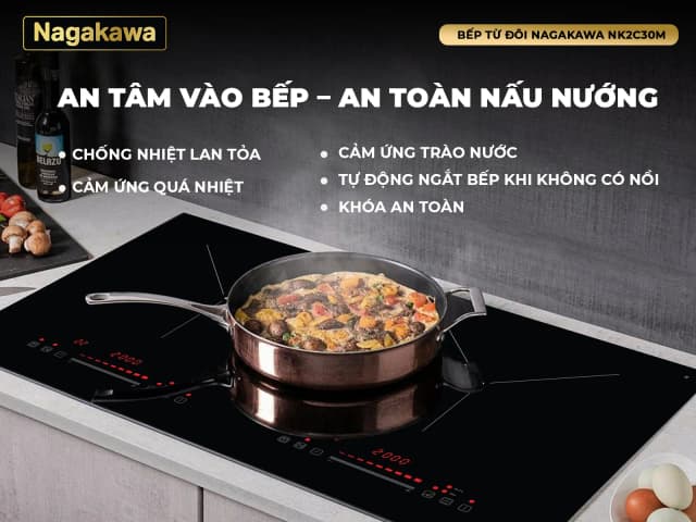 So sánh giá Bếp từ đôi âm Nagakawa NK2C30M 4000W rẻ nhất? - Ảnh 8