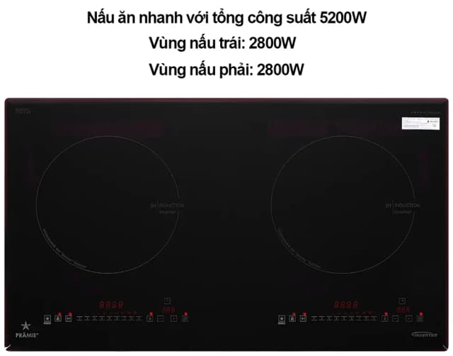 So sánh giá Bếp từ đôi âm Pramie 2205 5200W rẻ nhất? - Ảnh 5
