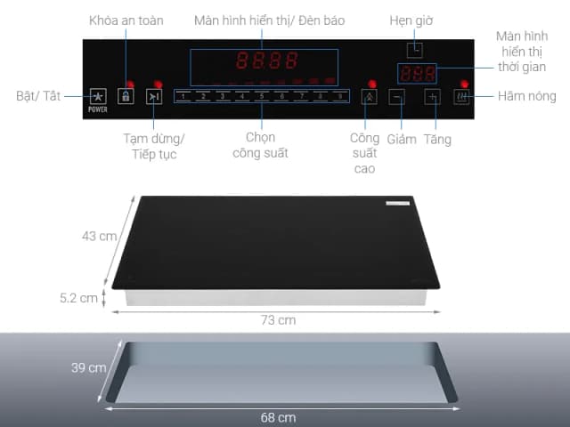 So sánh giá Bếp từ đôi âm Pramie 2205 5200W rẻ nhất? - Ảnh 9