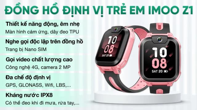 So sánh giá Đồng hồ định vị trẻ em imoo Z1 Hồng Nhạt rẻ nhất? - Ảnh 4