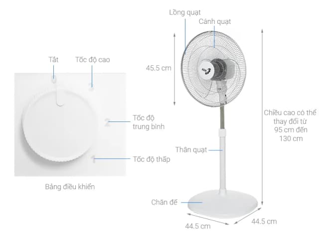 Quạt đứng Asia 3 cánh VY449690 55W - Ảnh 10