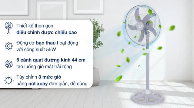 So sánh giá Quạt đứng Asia 5 cánh VY539790 55W rẻ nhất? - Ảnh 3