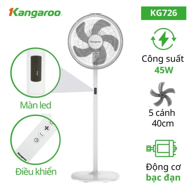 Top 1 so sánh giá Quạt đứng Kangaroo 5 cánh KG726 45W - Tìm sản phẩm giá rẻ nhất - Ảnh 11