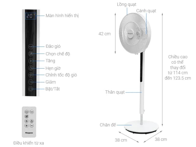 So sánh giá Quạt đứng Kangaroo 9 cánh KG729 33W rẻ nhất? - Ảnh 3